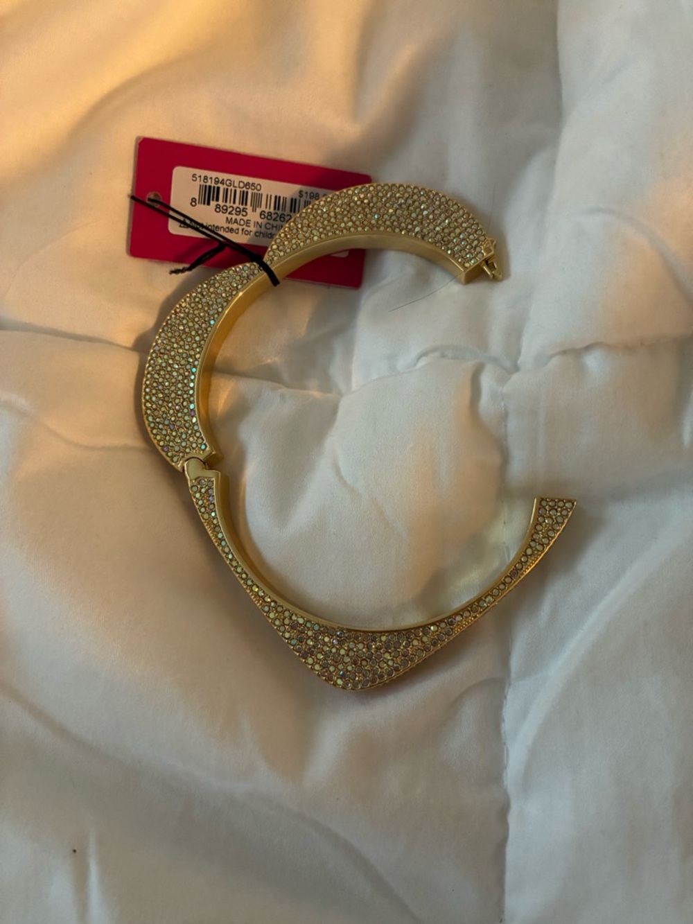 Kurt Geiger Gold Crystal Embellished Bangle - Picture 3 of 8
